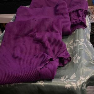 Torrid Rich Purple Ribbed Panties with Lace